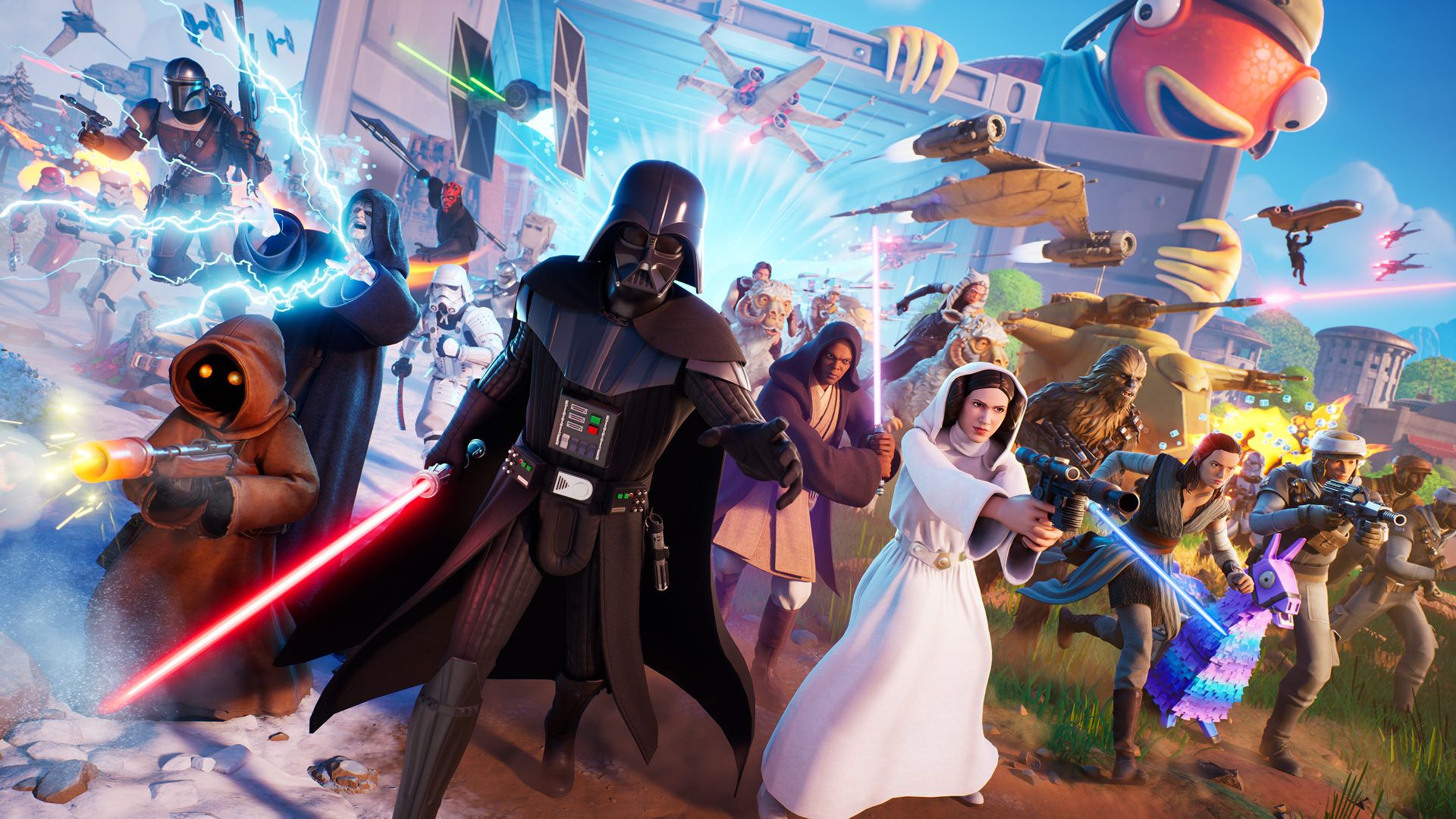 Artwork présentant le contenu Star Wars x Fortnite en mai 2026