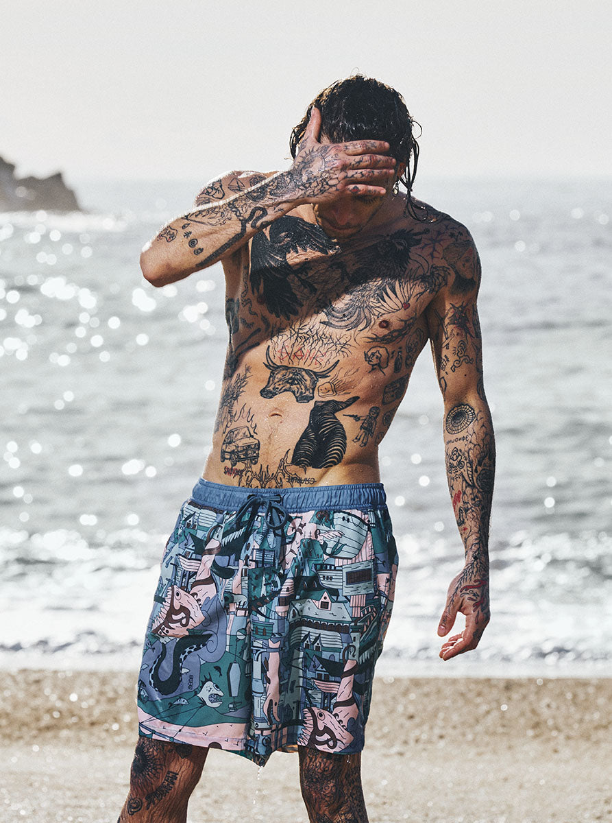 Bilgewater Print Swim Shorts