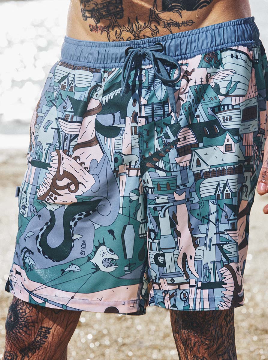 Bilgewater Print Swim Shorts