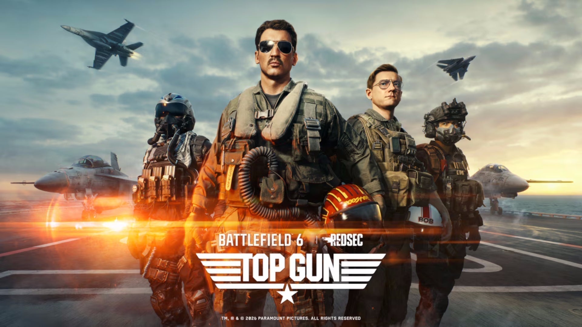 Illustration de la collaboration Battlefield 6 x Top Gun